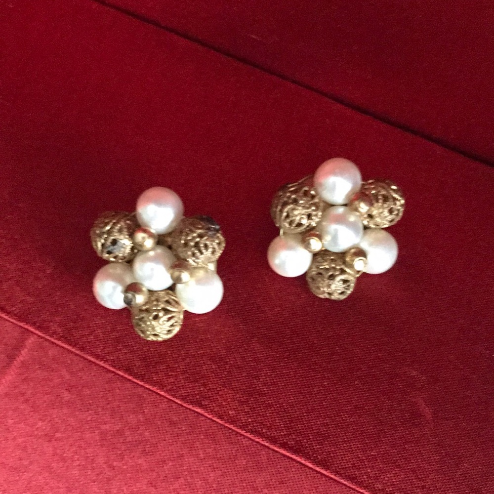 Vintage Faux Pearl Earrings